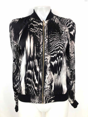 HARK+HAMMER Yellow Multi Black & White Silk USA Made! Floral Reversible Jacket