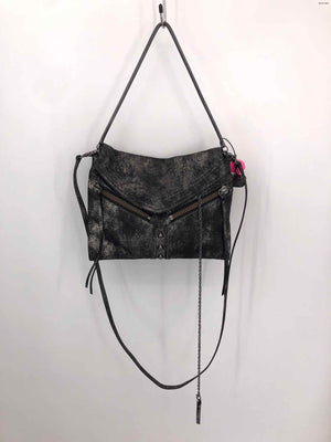 BOTKIER Black Silver Gray Leather Crossbody Purse