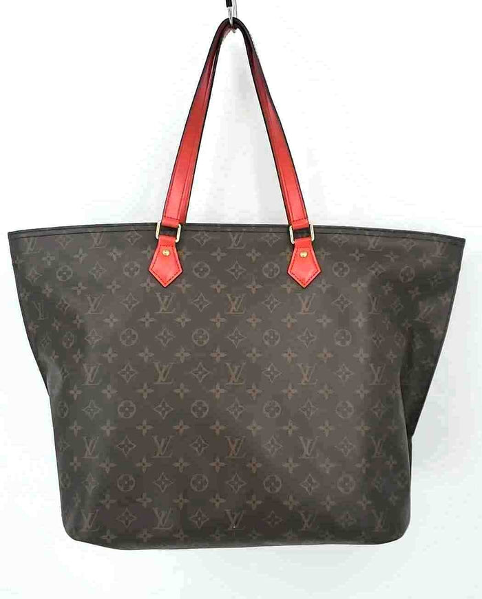 LOUIS VUITTON Brown Tan Monogram Tote 21" 7" 14" Purse