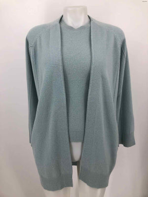 360 CASHMERE Lt Blue Knit Top & Wrap Size SMALL (S) 2PC Set