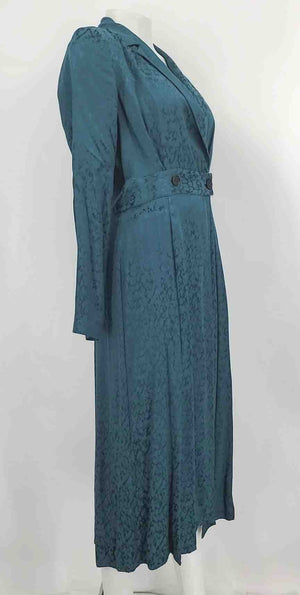 anthropologie green long sleeve dress Anthropologie green puff-sleeve taffeta wrap dress