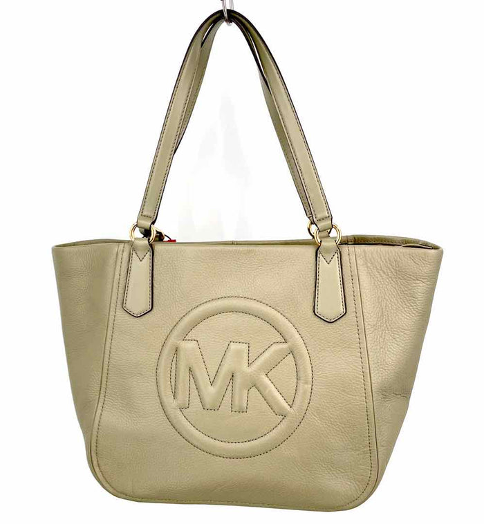 MICHAEL KORS Gray Pebbled Leather Pre Loved Tote Purse