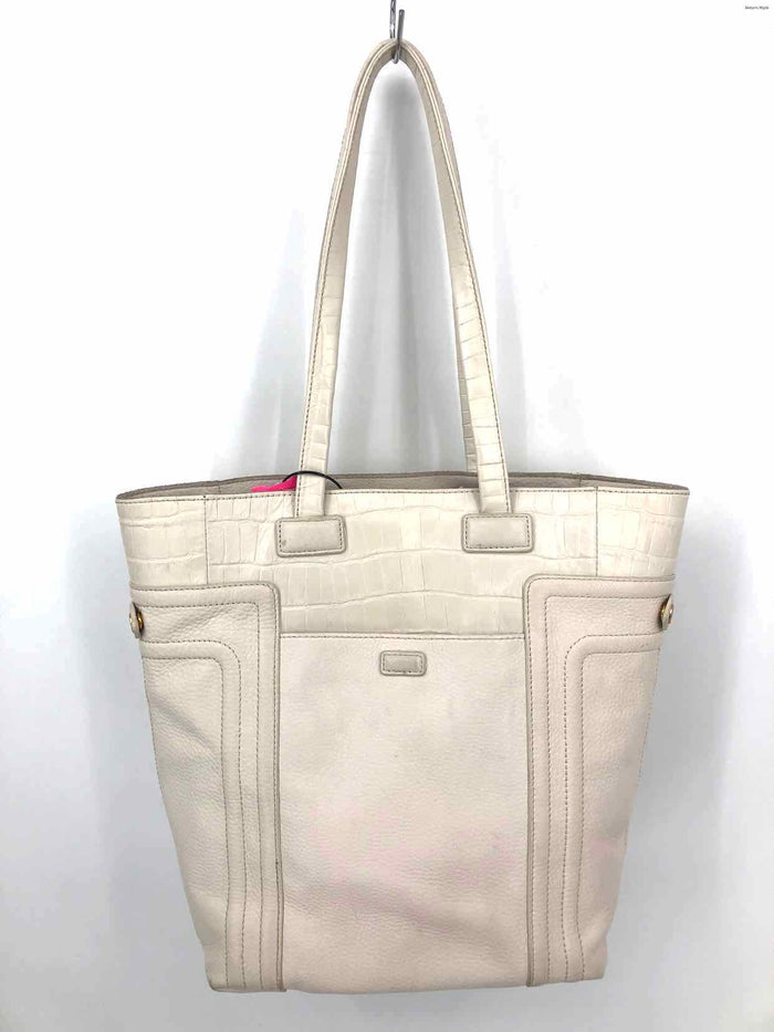 HAMMITT Ivory Leather Pre Loved Tote Purse