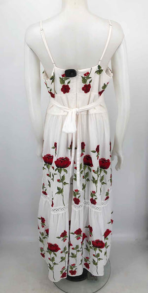 ANTONIO MELANI White Red Roses Maxi Length Size 14  (L) Dress