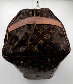 LOUIS VUITTON Brown Tan Monogram Pre Loved AS IS Monogram Duffle 16" 8" Purse