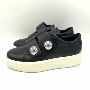 ECCO Black & White Silver Leather Upper Sneaker Platform Studded Shoes