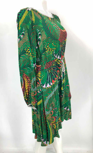 MAEVE - ANTHROPOLOGIE Green Red Multi Print Longsleeve Size 2  (XS) Dress