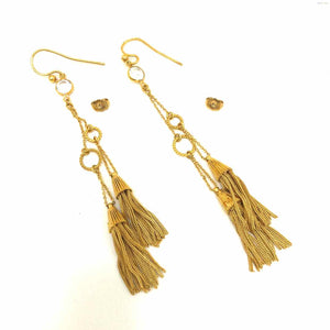 BIJOUX Goldtone Tassell Dangle 4" Earrings