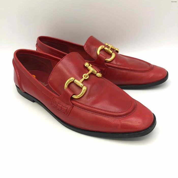 JEFFERY CAMPBELL Red Gold Leather Loafer Shoe Size 8-1/2 Shoes