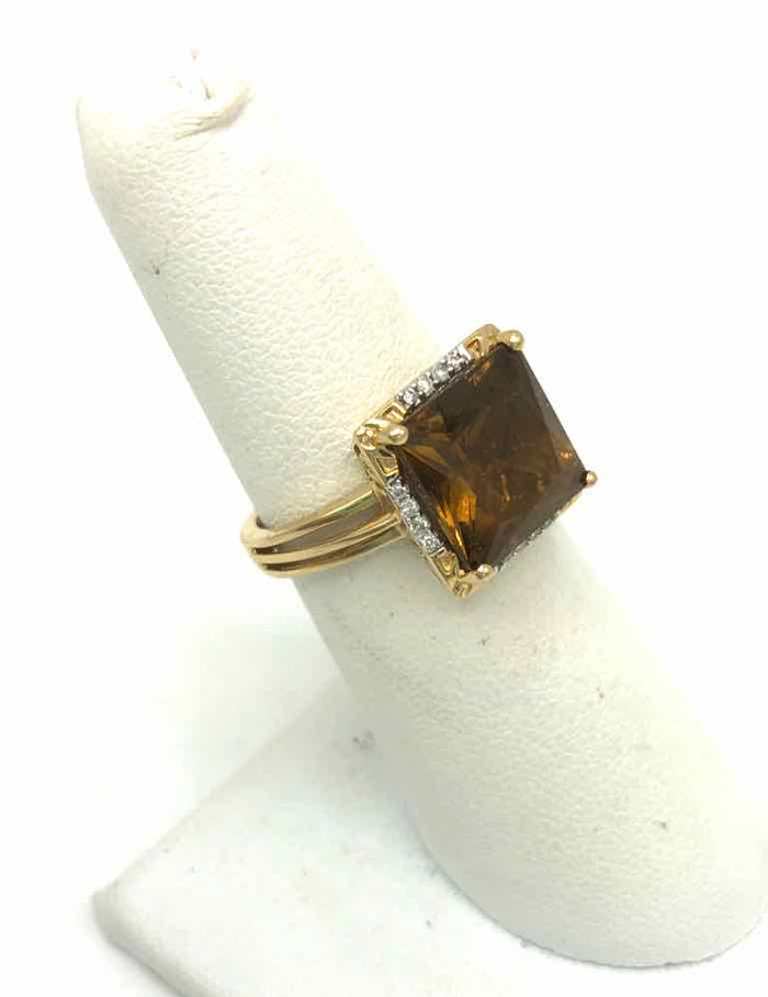 Brown 14K Gold Diamond 14k-Ring Sz 6