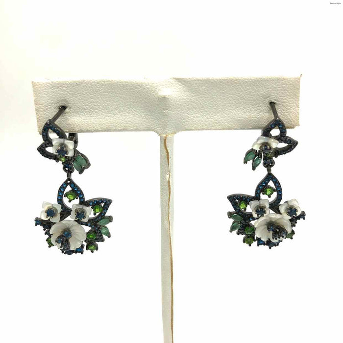 Blue & Green Black Sterling Silver ss Earrings