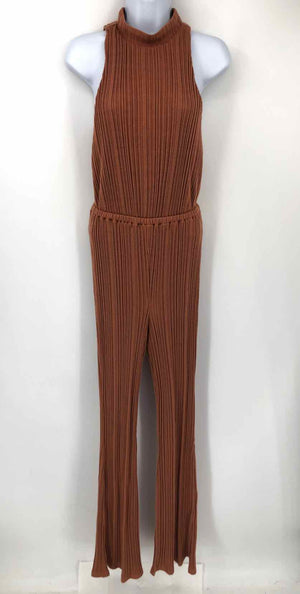 HOUSE OF HARLOW Terra Cotta Ribbed Sleeveless Size SMALL (S) Jumpsuit