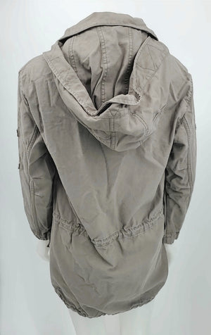 ALL SAINTS Olive Gray Cotton Zipper Utility Women Size X-SMALL Jacket