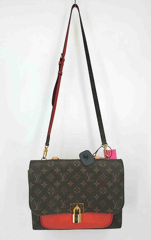 LOUIS VUITTON Brown Tan Pre Loved Monogram 11" 3.5" 8" Purse