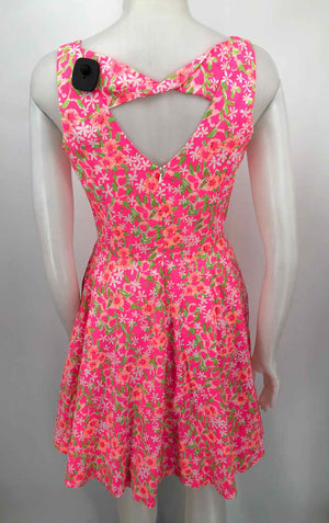 LILLY PULITZER Pink Green Multi Floral Print Tank Size 4  (S) Dress