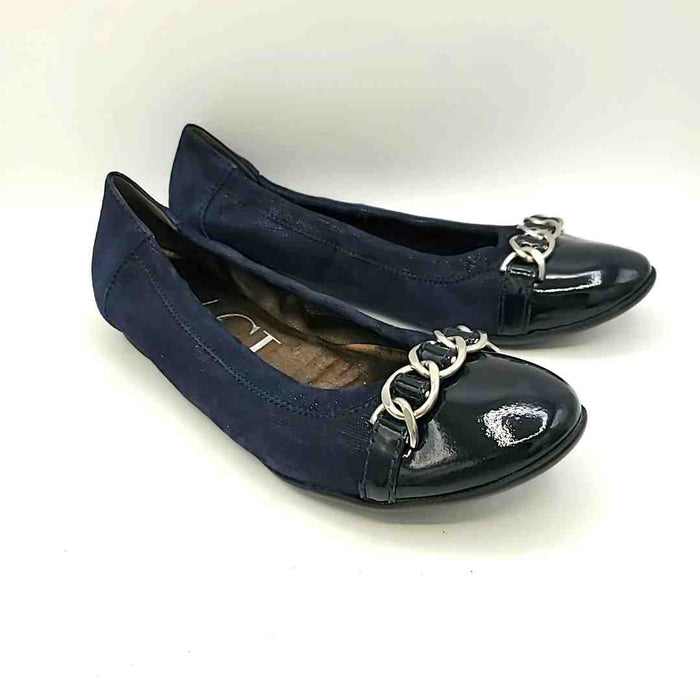 AGL - ATTILIO GIUSTI LEOMBRUNI Navy Silver Leather Flats Shoes