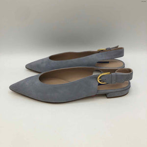 STUART WEITZMAN Lt Blue Suede Leather Made in Spain Flat Slingback Shoes