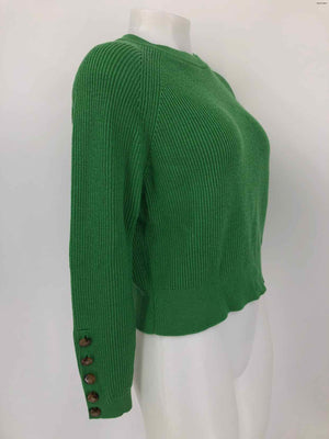 LA MAILLE SEZANE Green Wool & Cotton Pullover Size MEDIUM (M) Sweater