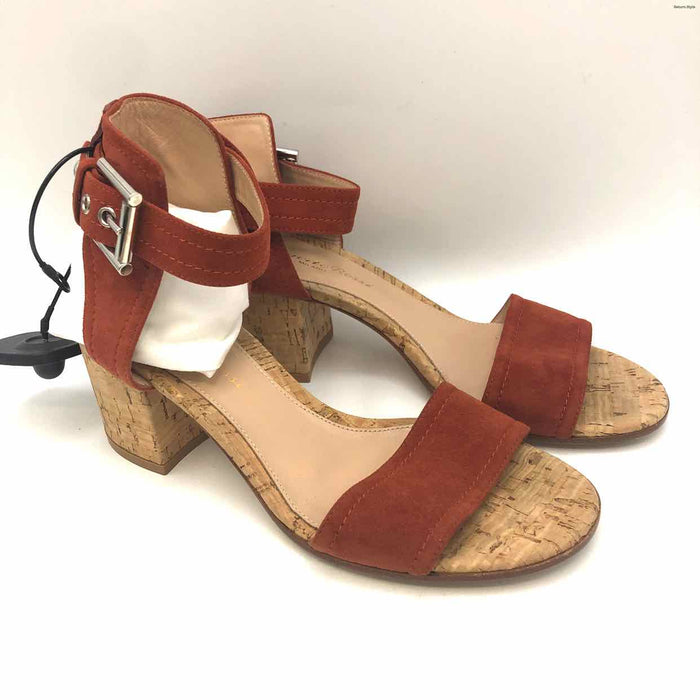 GIANVITO ROSSI Brick Red Suede 2.5" Chunky Heel Shoe Size 35.5 US:5.5 Shoes