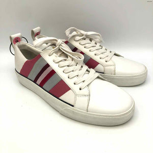 DVF - DIANE VON FURSTENBERG White Pink Multi Striped Sneaker Shoe Size 9 Shoes