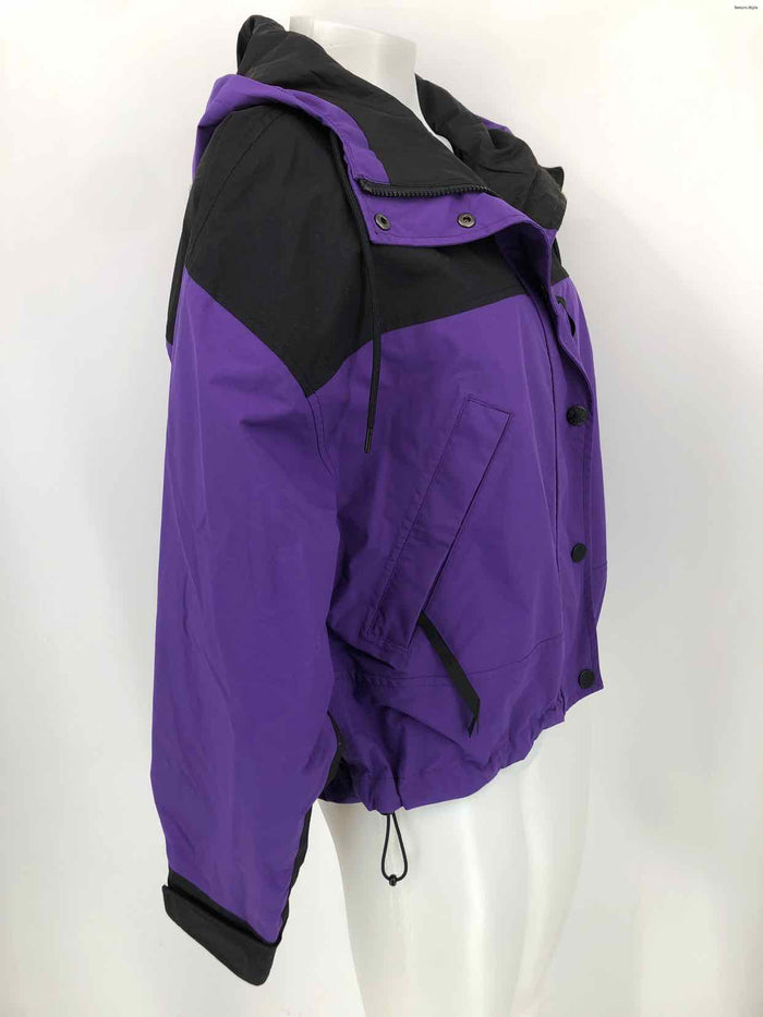 THE NORTH FACE Purple Black Snap Butttons Hoodie Women Size MEDIUM (M) Jacket