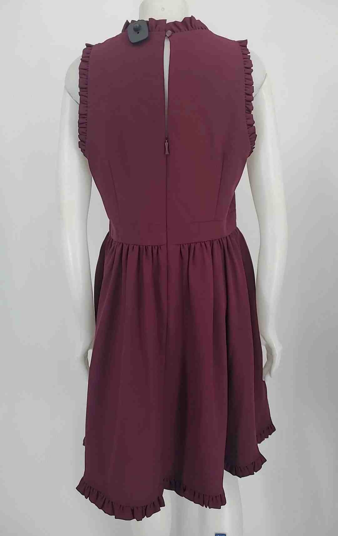KATE SPADE Burgundy Ruffle Trim Tank Size 14 (L) Dress – ReturnStyle