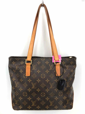 LOUIS VUITTON Brown Tan Coated Canvas Pre Loved Tote Purse