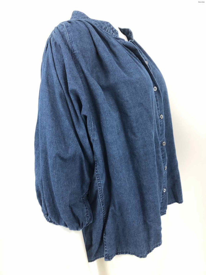 CLOSED Blue Cotton Denim Puff Sleeves Size SMALL (S) Top