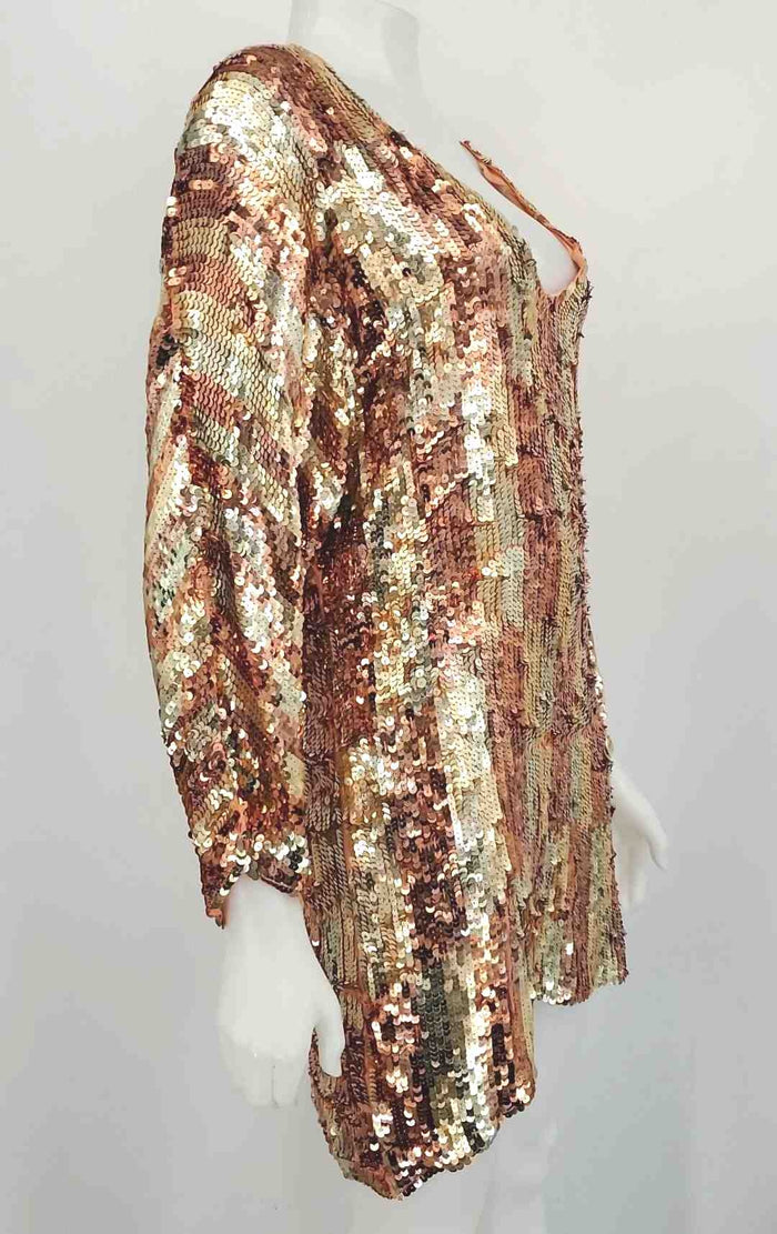 JENS PIRATE BOOTY Gold Copper Sequined Mini Size M/L (M) Dress