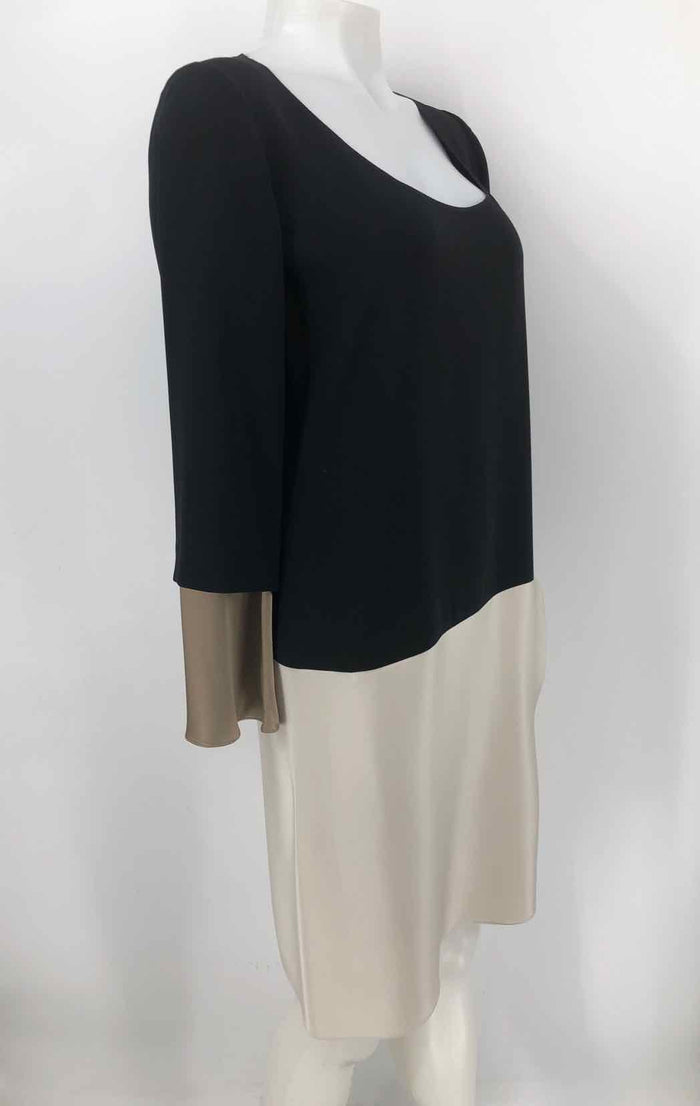 PETER COHEN Black & Gray Off White Color Block Longsleeve Size MEDIUM (M) Dress