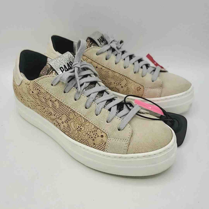 P448 Beige White Platform Sneaker Shoe Size 39 US: 8-1/2 Shoes