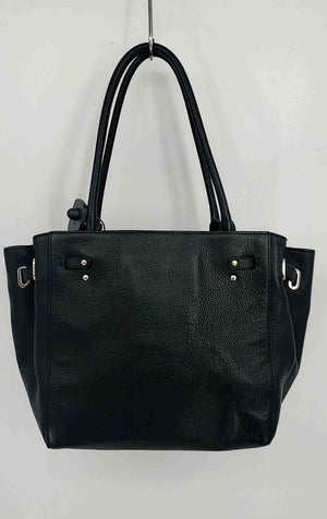 COACH Black Goldtone Pebbled Leather Pre Loved Tote Purse