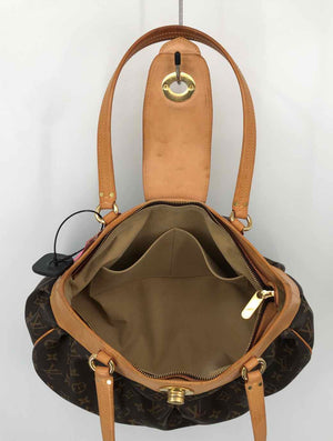 LOUIS VUITTON Brown Tan Gold Leather Monogram Pre Loved AS IS Shoulder Bag Purse