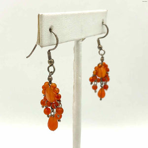 Orange Sterling Silver carnelian Dangle ss Earrings