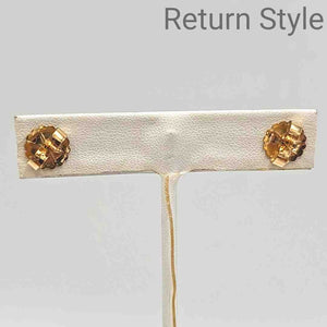 14K Gold Diamond Square Studs 14k-Earring