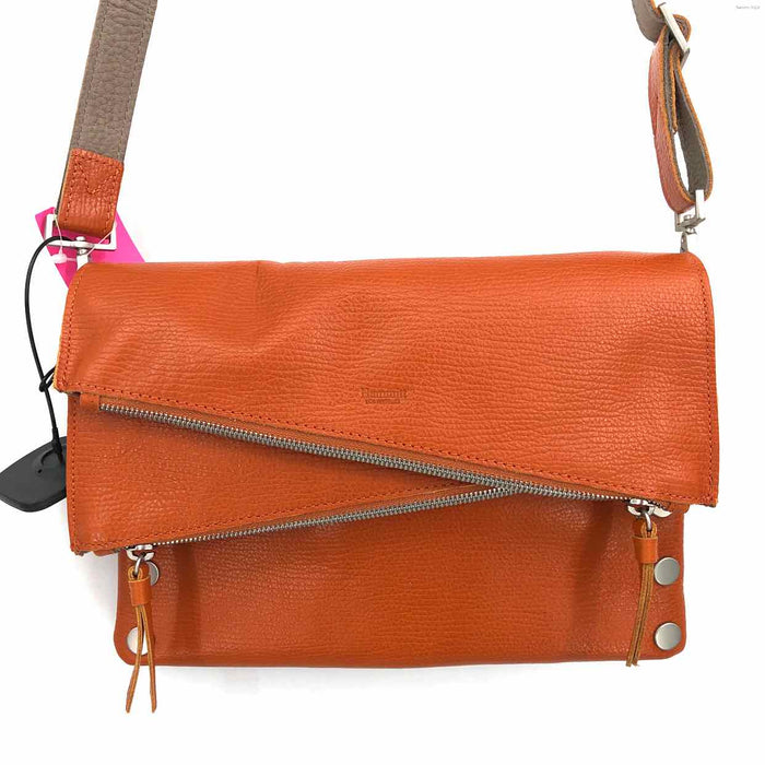 HAMMITT Orange Silver Pebbled Leather Studded Crossbody 10.5" 1" 7.5" Purse