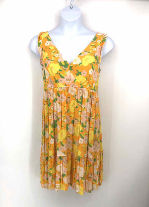 SANCTUARY Orange Multi Yellow Floral Sleeveless Size MEDIUM (M) Dress