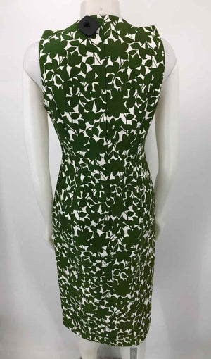 MICHAEL KORS Green White Italian Made Floral Sleeveless Size 8  (M) Dress