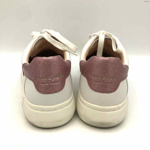 KATE SPADE White Pink Multi Leather Upper Stripe Sneaker Shoe Size 9-1/2 Shoes