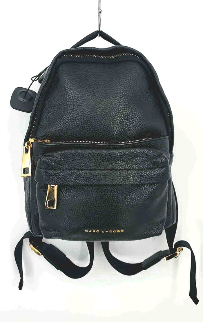 MARC JACOBS Black Goldtone Pebbled Leather Pre Loved AS IS Backpack 8" 5" Purse