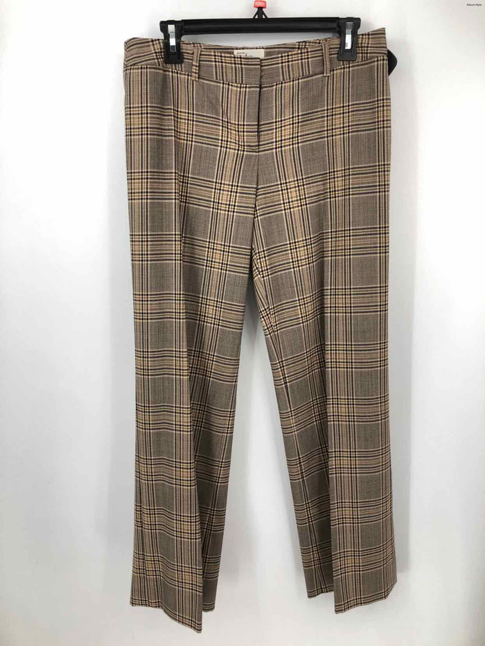 MILLY Brown Tan Houndstooth Slacks Size 8  (M) Pants