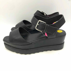 ANNE FONTAINE Black Leather Platform Sandal Shoe Size 37 US: 7 Shoes
