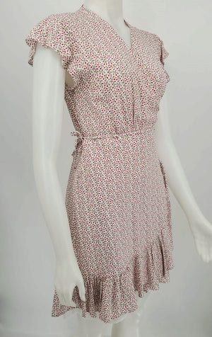 RAILS White Pink Multi Floral Wrap Size MEDIUM (M) Dress