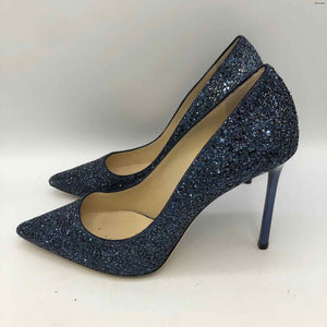 JIMMY CHOO Navy Glitter Italian Made 4" Heel Shoe Size 40 US: 9-1/2 Shoes