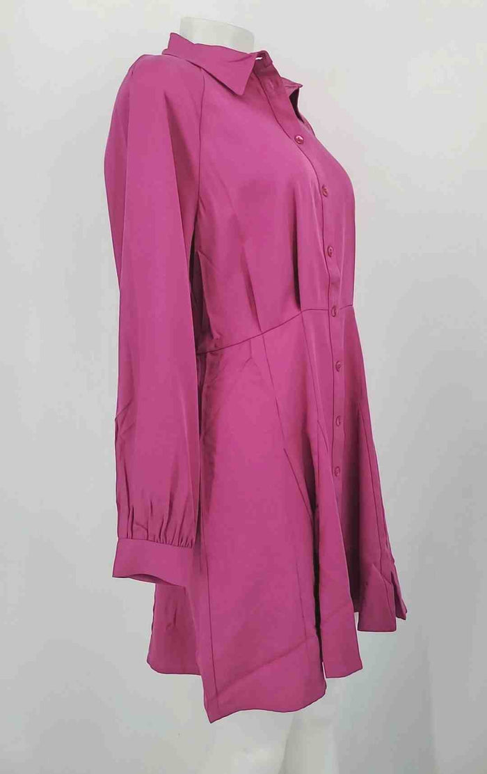 NATION LTD Fuchsia Made in Italy Collar Longsleeve Size MEDIUM (M) Dress