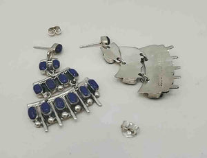 Sterling Silver Lapis Chandelier ss Earrings