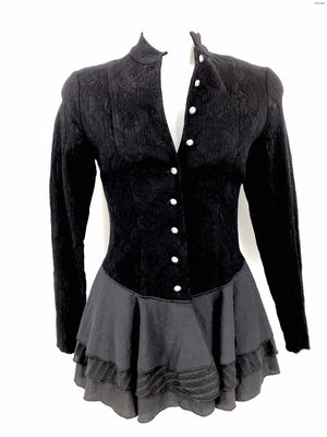 ADORE Black Textured Buttons Size SMALL (S) Top