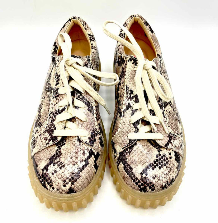 CLARKS Beige Black Multi Reptile Print Sneaker Shoe Size 9 Shoes