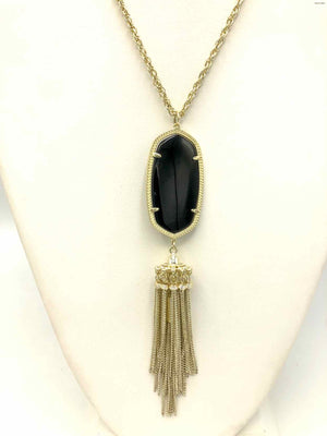 KENDRA SCOTT Goldtone Black Pre Loved Tassell Necklace