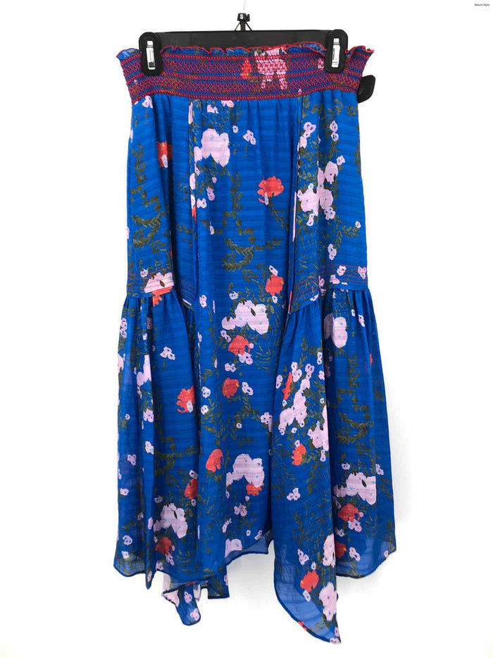 TANYA TAYLOR Blue Pink Multi Floral Size 6  (S) Skirt